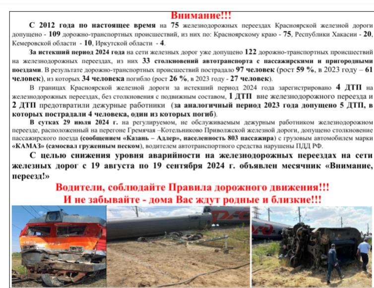 ВНИМАНИЕ!!! Железнодорожный переезд..